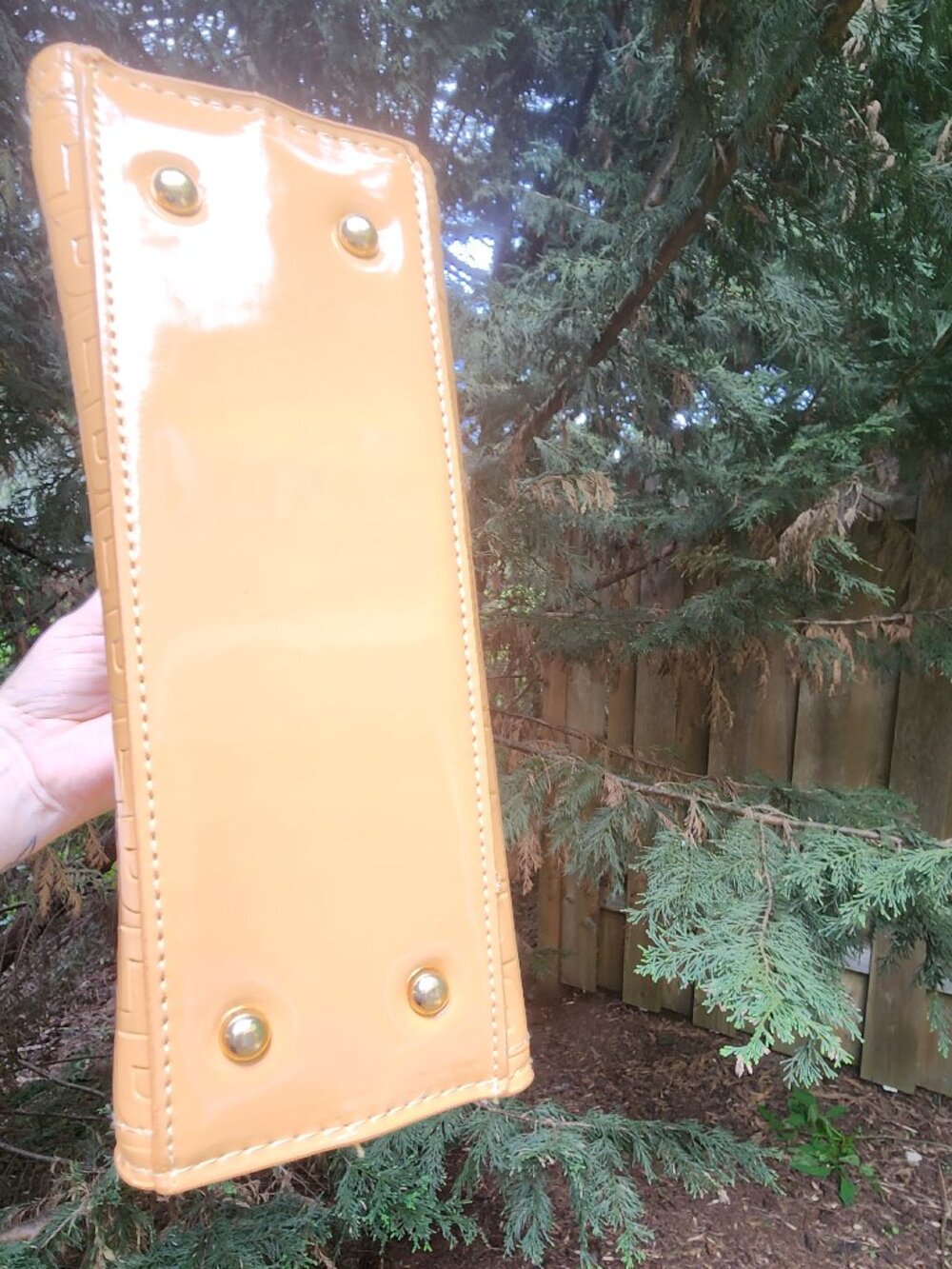 *NWOT* BEBE Women's Small Caramel Patent dual handbag & crossbody purse - Picture 6 of 16